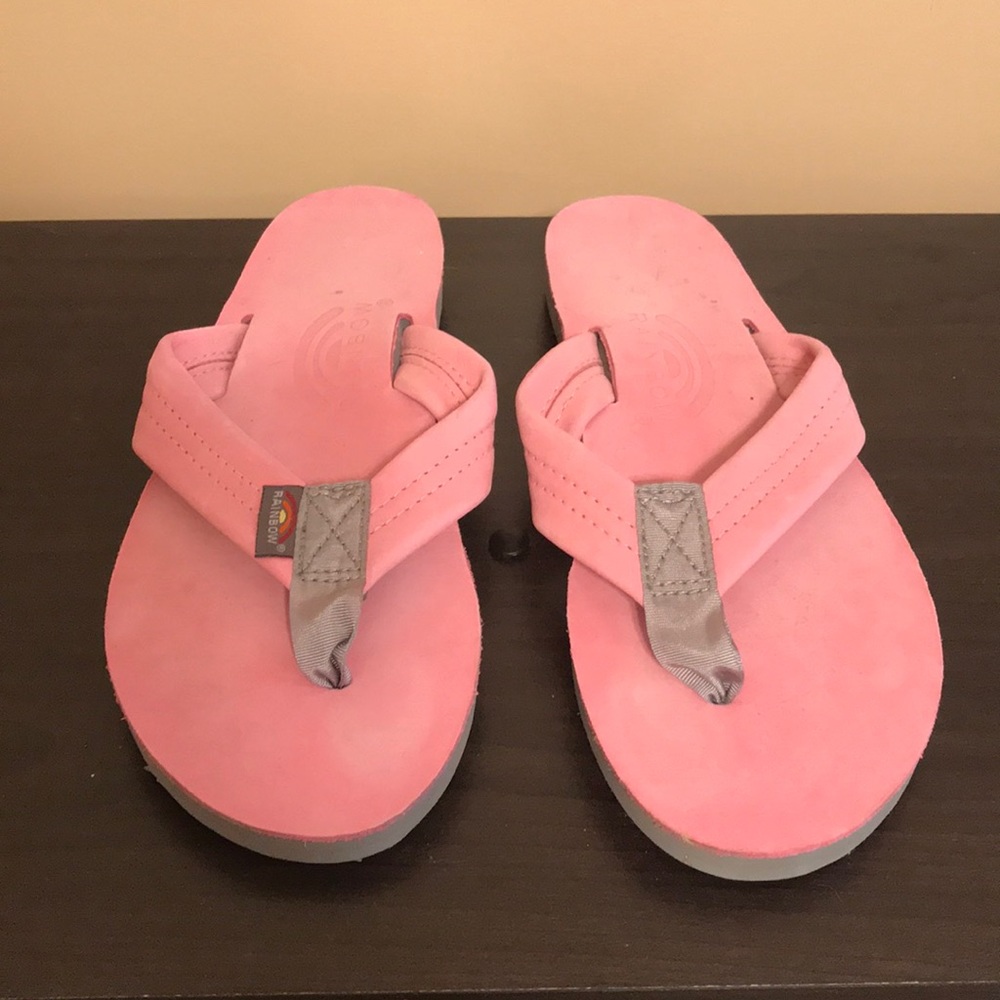Rainbow flip flops